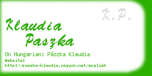 klaudia paszka business card